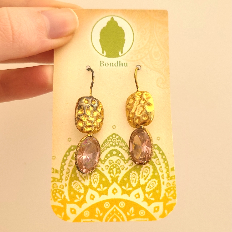 Bondhu Pink Hammered Earrings